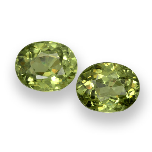Gemas de granate demantoide verde natural de 0,93 ct, corte óvalo, VS