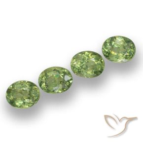 Gemas de Granate demantoide Verde bosque natural de 1.48 ct, Ovalada, VS
