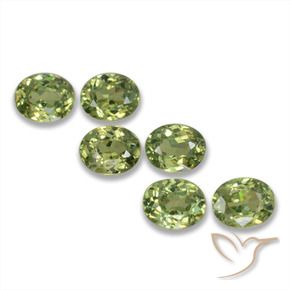 Gemas de Granate demantoide Verde Oliva natural de 1.73 ct, Ovalada, VS