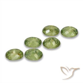 Gemas de Granate demantoide Verde Oliva natural de 1.73 ct, Ovalada, VS