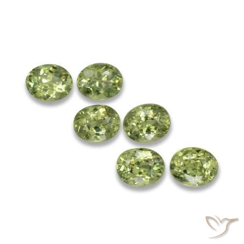 Gemas de Granate demantoide Verde Oliva natural de 2.06 ct, Ovalada, VS