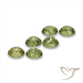 Gemas de Granate demantoide Verde amarillento natural de 1.97 ct, Ovalada, VS