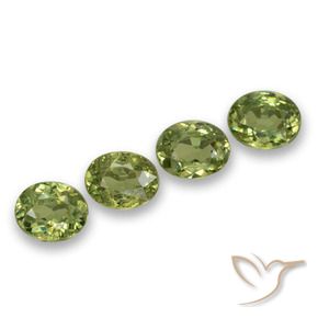 Gemas de Granate demantoide Verde claro natural de 1.25 ct, Ovalada, VS