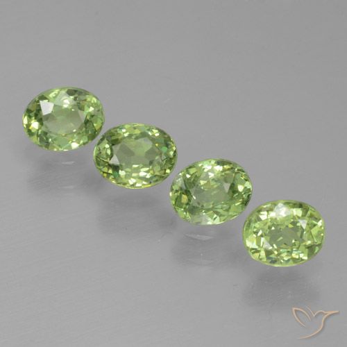 1.25ctw Natural Verde lima Granate demantoide, Ovalada, VVS-VS