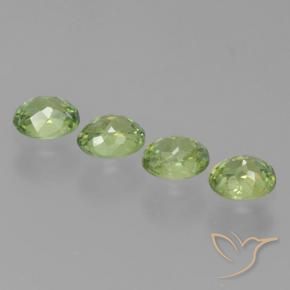 Gemas de Granate demantoide Verde lima natural de 1.25 ct, Ovalada, VVS-VS