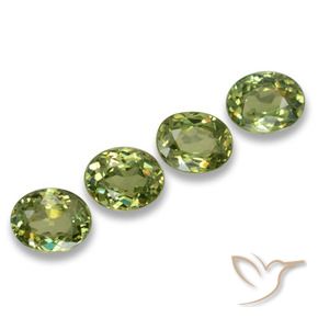 Gemas de Granate demantoide Verde Oliva natural de 1.23 ct, Ovalada, VS