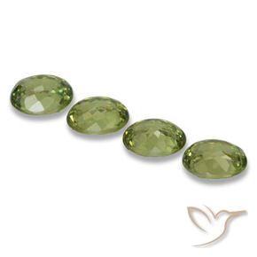 Gemas de Granate demantoide Verde Oliva natural de 1.23 ct, Ovalada, VS