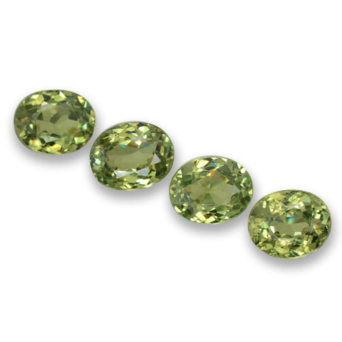Gemas de granate demantoide verde natural de 1,66 ct, corte óvalo, VS
