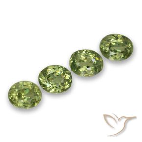 Gemas de Granate demantoide Verde bosque claro natural de 1.70 ct, Ovalada, VS