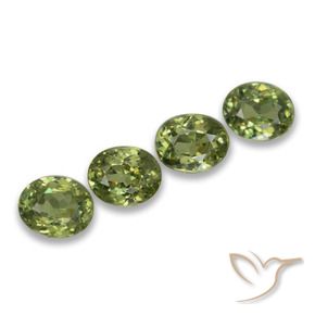 Gemas de Granate demantoide Verde bosque claro natural de 1.57 ct, Ovalada, VS