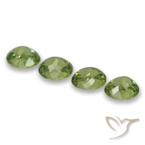 Gemas de Granate demantoide Verde cálido natural de 1.86 ct, Ovalada, VS