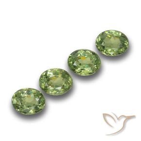 Gemas de Granate demantoide Verde cálido natural de 1.18 ct, Ovalada, VVS-VS