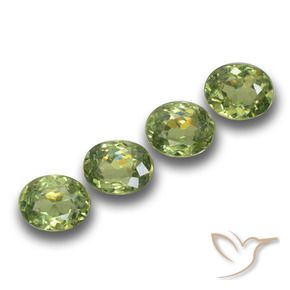 Gemas de Granate demantoide Verde claro natural de 1.27 ct, Ovalada, VS