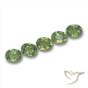 Gemas de Granate demantoide Verde medio natural de 1.57 ct, Ovalada, VS