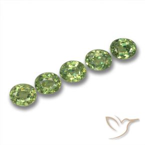 Gemas de Granate demantoide Verde bosque natural de 1.89 ct, Ovalada, VS