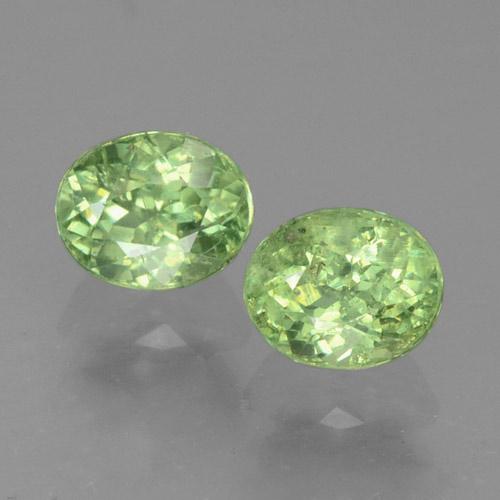 Gemas de granate demantoide verde natural de 0,83 ct, corte óvalo, VS-SI