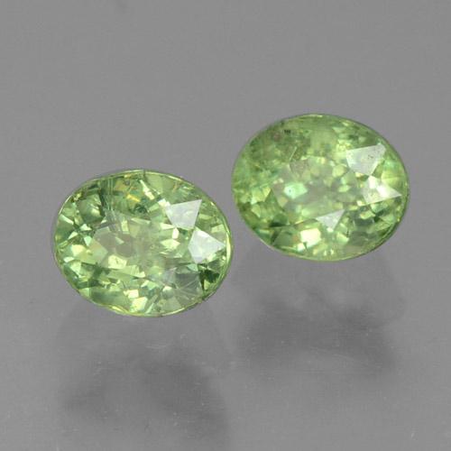 Gemas de granate demantoide verde natural de 0,83 ct, corte óvalo, VS-SI