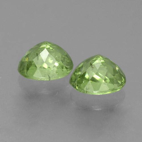 Gemas de granate demantoide verde natural de 0,83 ct, corte óvalo, VS-SI