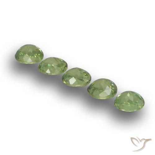 Gemas de Granate demantoide Verde bosque natural de 1.73 ct, Ovalada, VS