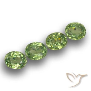 Gemas de Granate demantoide Verde bosque natural de 1.68 ct, Ovalada, VS