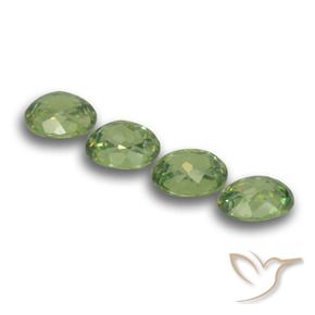 Gemas de Granate demantoide Verde bosque natural de 1.68 ct, Ovalada, VS