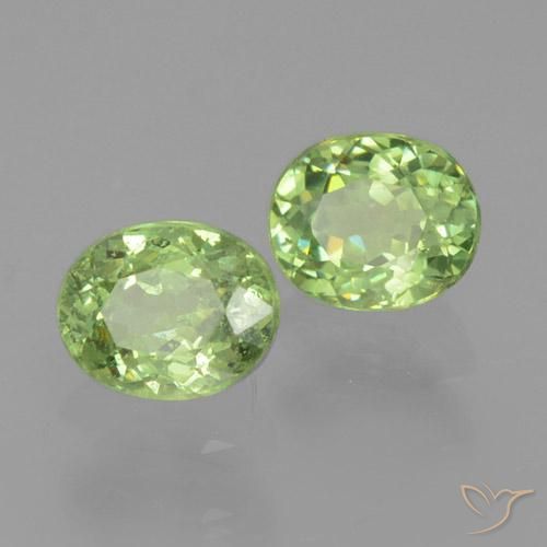 Gemas de Granate demantoide Verde cálido natural de 0.81 ct, Ovalada, VS-SI