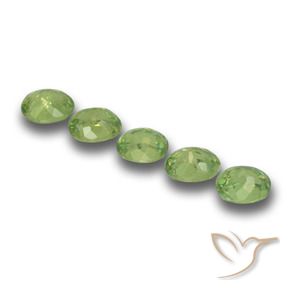 Gemas de Granate demantoide Verde amarillo natural de 1.61 ct, Ovalada, VS