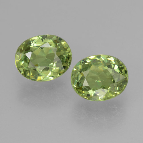 Gemas de granate demantoide verde natural de 0,86 ct, corte óvalo, VS