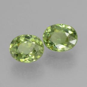 Gemas de granate demantoide verde natural de 0,86 ct, corte óvalo, VS