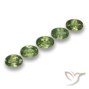 Gemas de Granate demantoide Verde cálido natural de 1.53 ct, Ovalada, VS