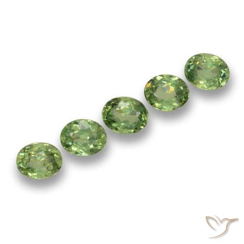 Gemas de Granate demantoide Verde cálido natural de 1.49 ct, Ovalada, VS