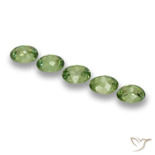 Gemas de Granate demantoide Verde cálido natural de 1.49 ct, Ovalada, VS
