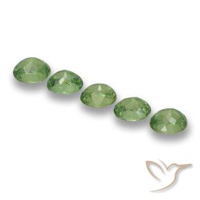 Gemas de Granate demantoide Verde bosque natural de 1.73 ct, Ovalada, VS