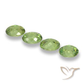 Gemas de Granate demantoide Verde amarillo natural de 1.51 ct, Ovalada, VS