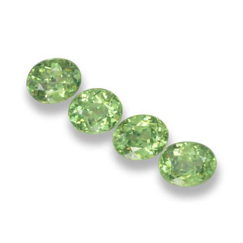 Gemas de granate demantoide verde natural de 1,57 ct, corte óvalo, VS