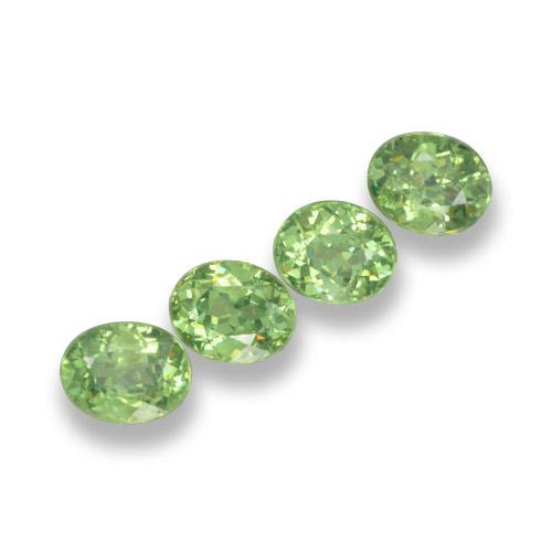 Gemas de granate demantoide verde natural de 1,57 ct, corte óvalo, VS