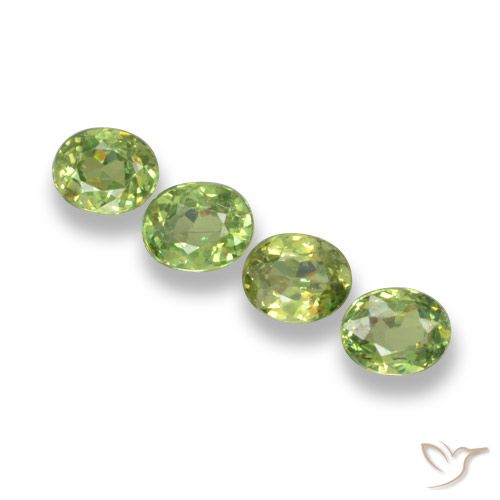 1.19ctw Natural Verde lima Granate demantoide, Ovalada, VS