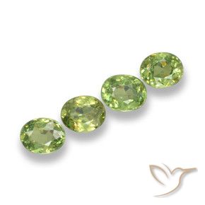 Gemas de Granate demantoide Verde lima natural de 1.19 ct, Ovalada, VS