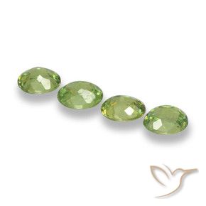 Gemas de Granate demantoide Verde lima natural de 1.19 ct, Ovalada, VS
