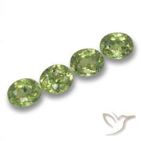Gemas de Granate demantoide Verde cálido natural de 1.73 ct, Ovalada, VS
