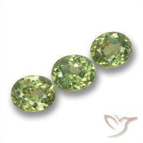 Gemas de Granate demantoide Verde cálido natural de 1.43 ct, Ovalada, VS