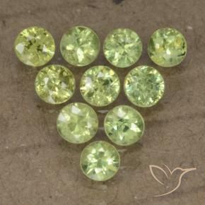 Gemas de Granate demantoide Verde medio natural de 1.80 ct, Redondo, VS-SI