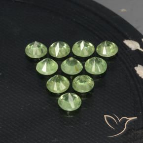 Gemas de Granate demantoide Verde pera natural de 1.70 ct, Redondo, VS-SI