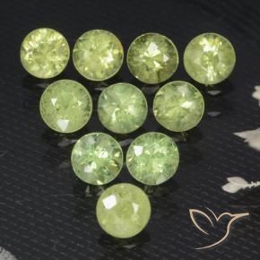 Gemas de Granate demantoide Verde medio natural de 1.98 ct, Redondo, VS-SI