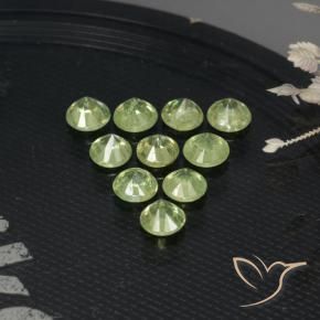 Gemas de Granate demantoide Verde lima claro natural de 1.55 ct, Redondo, VS-SI