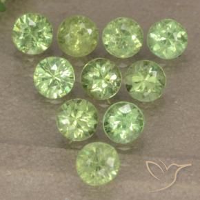 Gemas de Granate demantoide Verde claro natural de 1.70 ct, Redondo, VS-SI