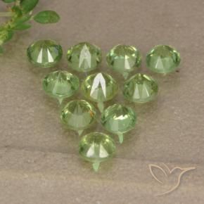 Gemas de Granate demantoide Verde claro natural de 1.70 ct, Redondo, VS-SI