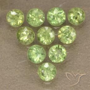 Gemas de Granate demantoide Verde claro natural de 1.75 ct, Redondo, VS-SI