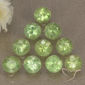 Gemas de Granate demantoide Verde lima claro natural de 1.75 ct, Redondo, VS-SI