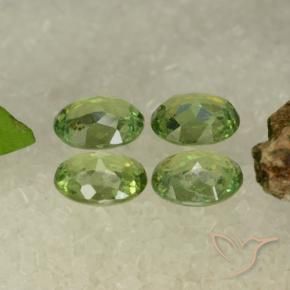 Gemas de Granate demantoide Verde amarillo natural de 1.68 ct, Ovalada, VS